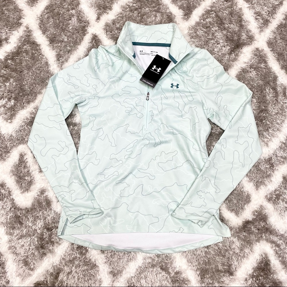 Under Armour Half Zip-Up Jacket, Mint Camo, Small